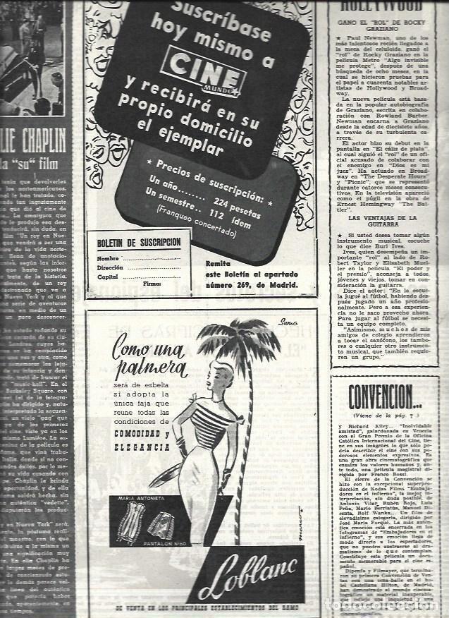 Otros art&iacute;culos de coleccionismo en papel: LAMINA 32689: Charlie Chaplin y publicidad de Loblanc - VVAA