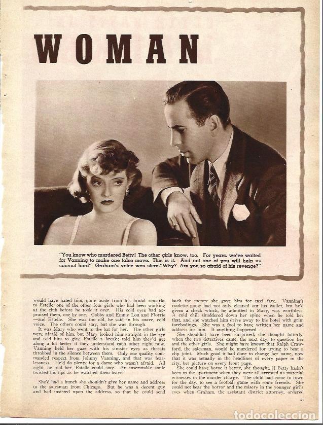 Otros art&iacute;culos de coleccionismo en papel: LAMINA 34245: Bette Davies y Humphrey Bogart en Marked Woman - VVAA
