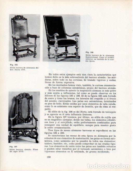 Otros art&iacute;culos de coleccionismo en papel: LAMINA V28363: Sillones barroco aleman - VArios