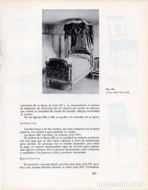 Otros art&iacute;culos de coleccionismo en papel: LAMINA V28404: Cama estilo Luis XVI - VArios
