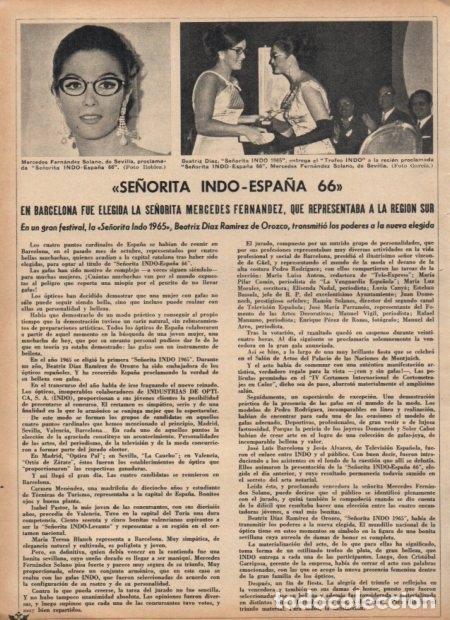 Otros art&iacute;culos de coleccionismo en papel: LAMINA V21517: Mercedes Fernandez Se&ntilde;orita Indo Espa&ntilde;a 1966 - Varios