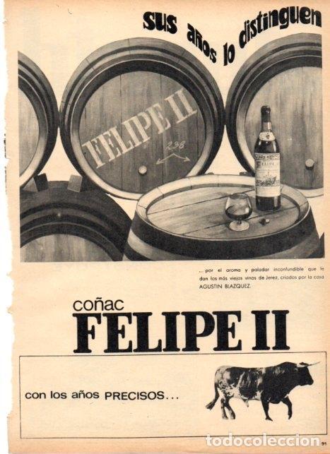 Otros art&iacute;culos de coleccionismo en papel: LAMINA V21117: Publicidad co&ntilde;ac Felipe II - Varios