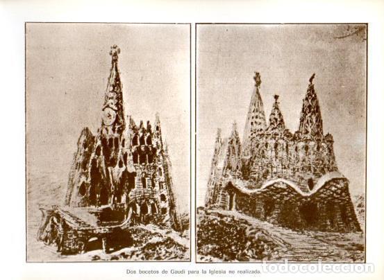 Otros art&iacute;culos de coleccionismo en papel: LAMINA V28090: Colonia Guell. Bocetos de la iglesia por Gaudi - Varios