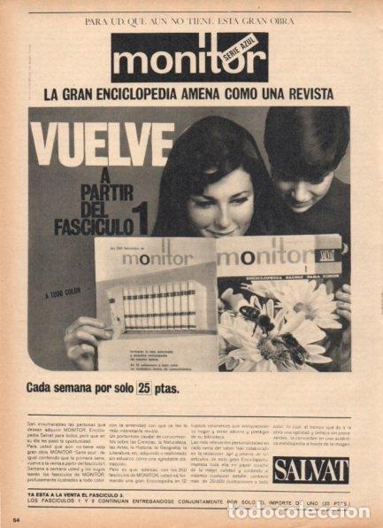 Otros art&iacute;culos de coleccionismo en papel: LAMINA V21339: Publicidad enciclopedia Monitor de Salvat - Varios