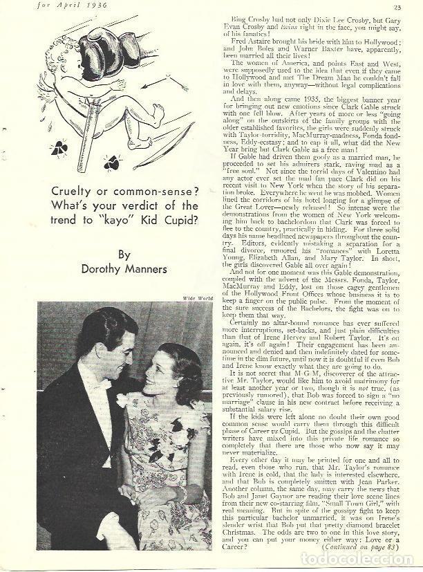 Otros art&iacute;culos de coleccionismo en papel: LAMINA 34442: Robert Taylor e Irene Hervey - VVAA