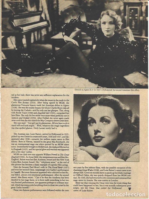 Otros art&iacute;culos de coleccionismo en papel: LAMINA 34518: Marlene Dietrich y Hedy Lamarr - VVAA