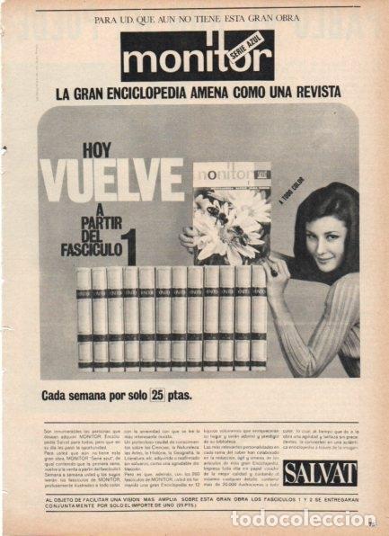 Otros art&iacute;culos de coleccionismo en papel: LAMINA V21295: Publicidad Monitor enciclopedia de Salvat - Varios