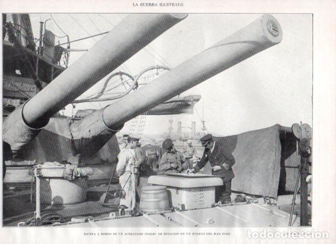 Altri oggetti di carta: LAMINA V22392: Escena a bordo de un acorazado ingles - Augusto Riera