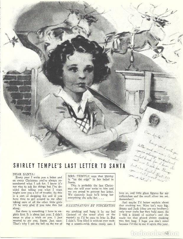 Otros art&iacute;culos de coleccionismo en papel: LAMINA 34551: Carta a Papa Noel de Shirley Temple - Martin Levin