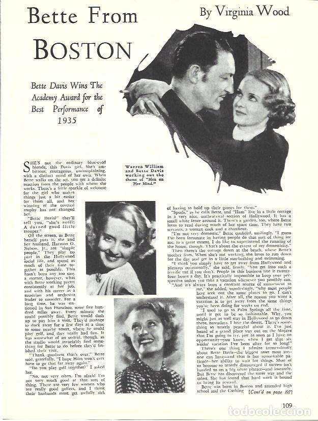 Otros art&iacute;culos de coleccionismo en papel: LAMINA 34582: Warren William y Bette Davis - Martin Levin