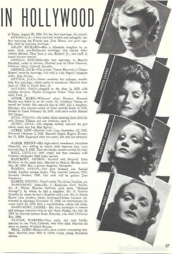Otros art&iacute;culos de coleccionismo en papel: LAMINA 34572: Greta Garbo, Marlene Dietrich, Mary Astor y Annabella - Martin Levin