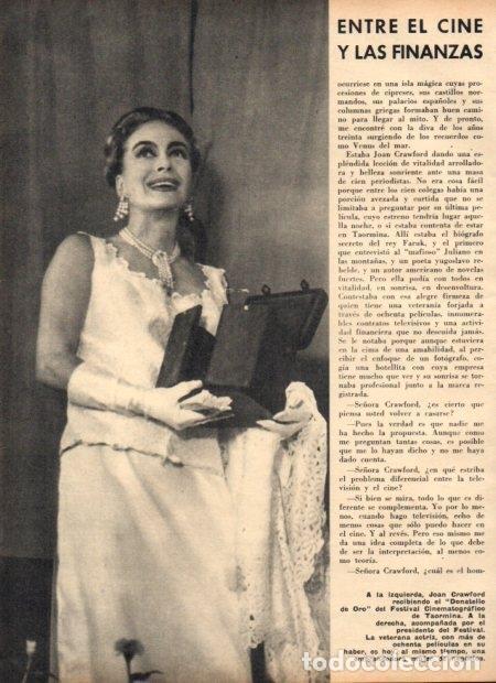 Otros art&iacute;culos de coleccionismo en papel: LAMINA V21960: Joan Crawford con el premio Donatello de Oro - Varios