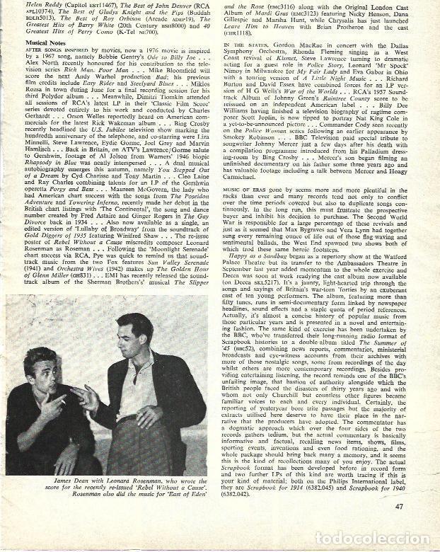 Otros art&iacute;culos de coleccionismo en papel: LAMINA 34693: James Dean con Leonard Rosenman - VVAA