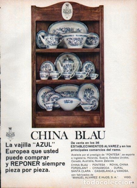 Otros art&iacute;culos de coleccionismo en papel: LAMINA V21740: Publicidad vajilla azul China Blau - Varios
