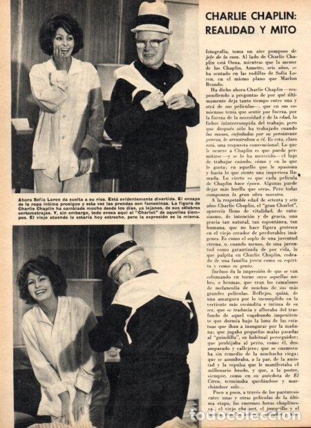 Otros art&iacute;culos de coleccionismo en papel: LAMINA V21924: Sofia Loren y Charlie Chaplin - Varios
