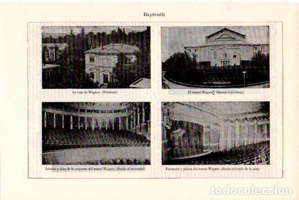 Otros art&iacute;culos de coleccionismo en papel: LAMINA V28766: Teatro Wagner en Bayreuth - Varios