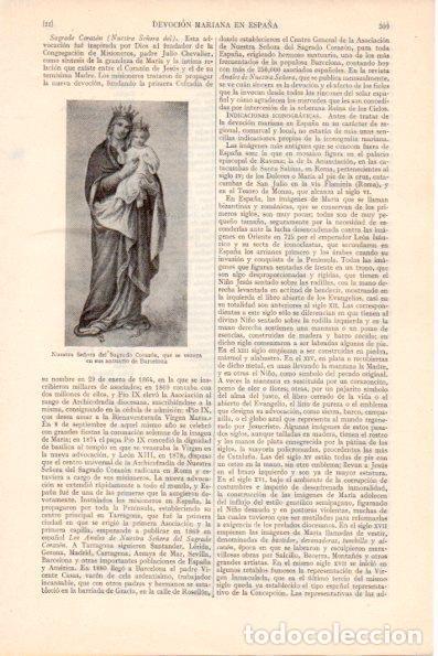 Otros art&iacute;culos de coleccionismo en papel: LAMINA V28872: Nuestra Se&ntilde;ora del Sagrado Corazon en Barcelona - Varios