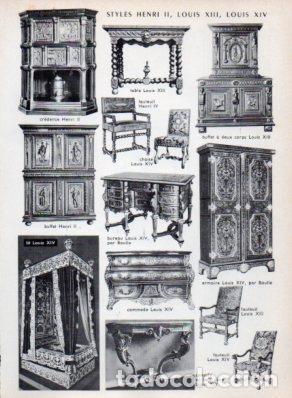 Sammelleidenschaft Andere Papierartikel: LAMINA V23524: Styles Henri II, Louis XIII, Louis XIV - Varios
