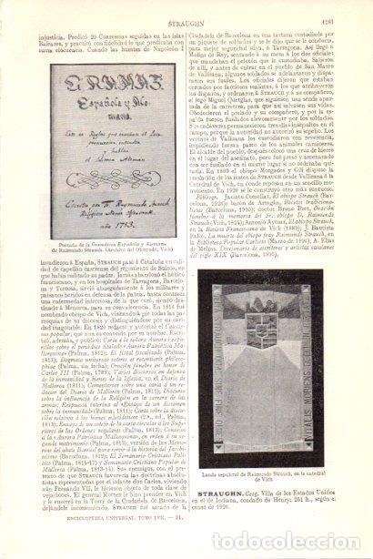 Collectionnisme Papier divers: LAMINA V30073: Lauda sepulcral de Raimundo Strauch - Varios