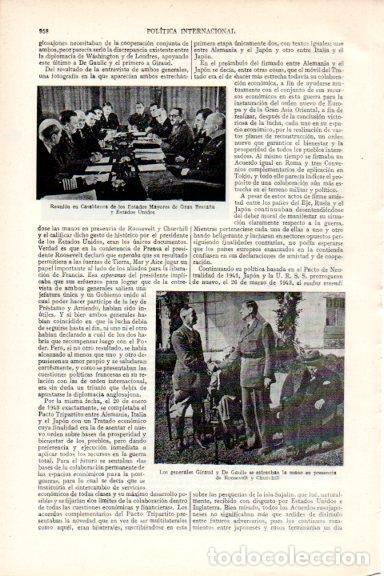 Otros art&iacute;culos de coleccionismo en papel: LAMINA V29663: Generales Giraud y De Galle junto a Roosevelt y Churchill - Varios