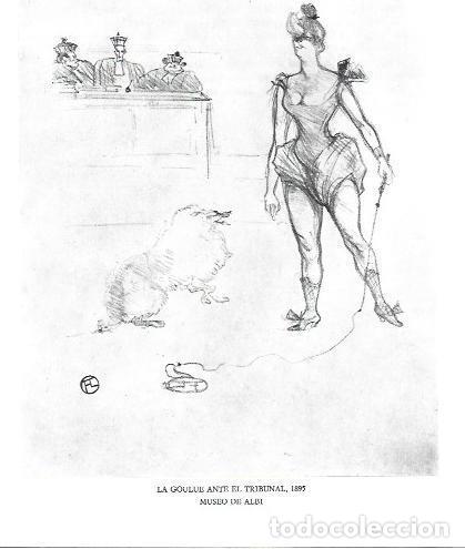 Outros artigos de papel: LAMINA 33262: La Goulue ante el tribunal - Jean Bouret