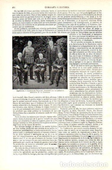 Outros artigos de papel: LAMINA V29593: Churchill y los primeros ministros de los Dominios - Varios