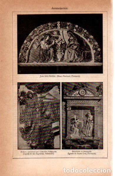 Collectionnisme Papier divers: LAMINA V30861: Anunciacion por Juan della Robbia Cristobal Velazquez y Donatello - Varios