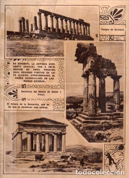 Sammelleidenschaft Andere Papierartikel: LAMINA V24721: Templos romanos en Girgenti, Sicilia - Varios