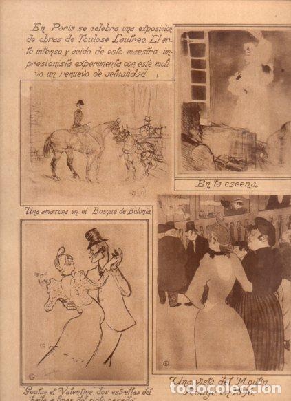Outros artigos de papel: LAMINA V24586: Exposicion de obras de Toulose Lautrec en Paris - Varios