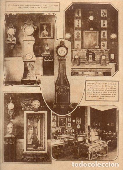 Otros art&iacute;culos de coleccionismo en papel: LAMINA V24657: Exposicion de relojes en Palacio Malmaison, Paris - Varios