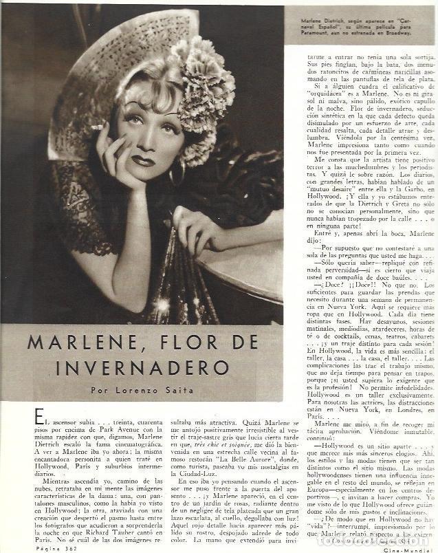 Otros art&iacute;culos de coleccionismo en papel: LAMINA 33624: Marlene Dietrich en Carnaval Espa&ntilde;ol - VVAA