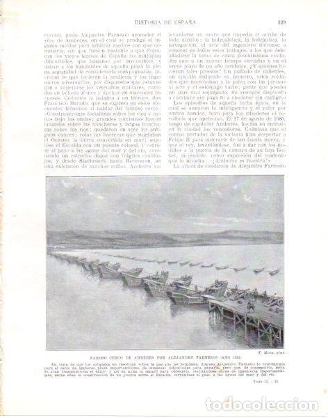 Altri oggetti di carta: LAMINA V33858: Cerco de Amberes por Alejandro Farnesio por F. Mota - Manuel Rodriguez Codola