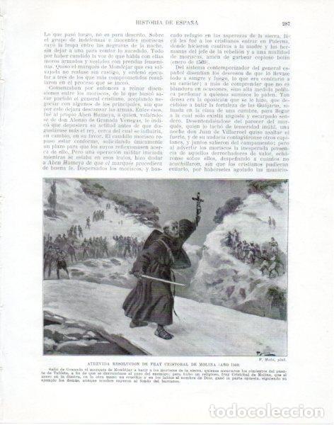 Otros art&iacute;culos de coleccionismo en papel: LAMINA V33838: Fray Cristobal de Molina en el puente de Tablete por F. Mota - Manuel Rodriguez Codol