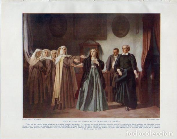 Sammelleidenschaft Andere Papierartikel: LAMINA V34145: Mariana de Pineda antes de entrar en capilla por J. Lozano - Manuel Rodriguez Codola