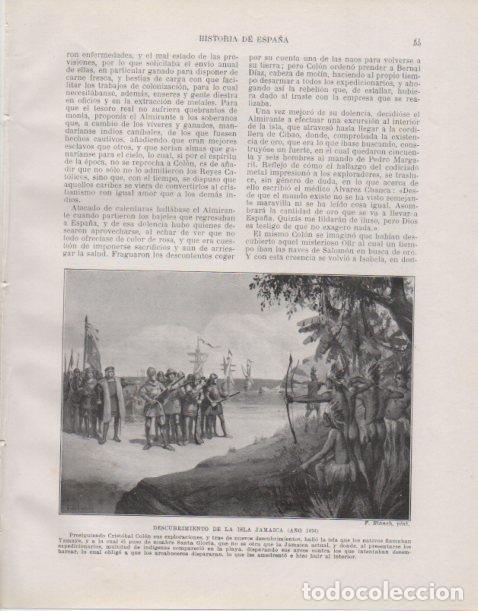 Otros art&iacute;culos de coleccionismo en papel: LAMINA V33708: Descubrimiento de la isla de Jamaica por F. Blanch - Manuel Rodriguez Codola