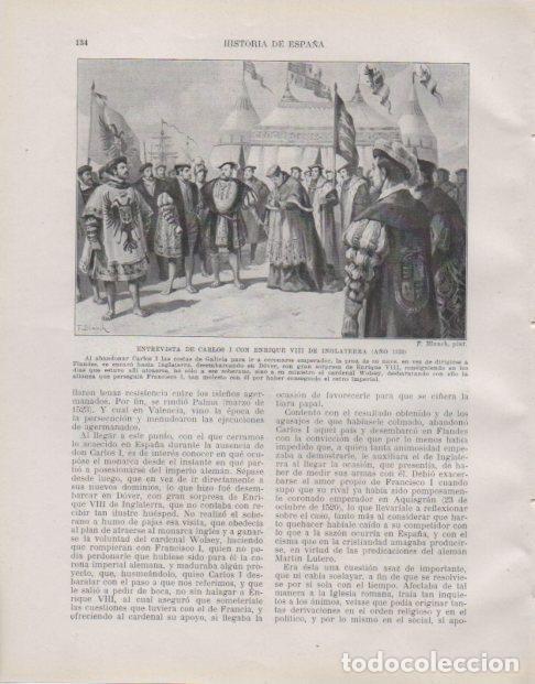 Paper Collecting Others: LAMINA V33757: Entreista de Carlos I con Enrique VIII de Inglaterra por F. Blanch - Manuel Rodriguez