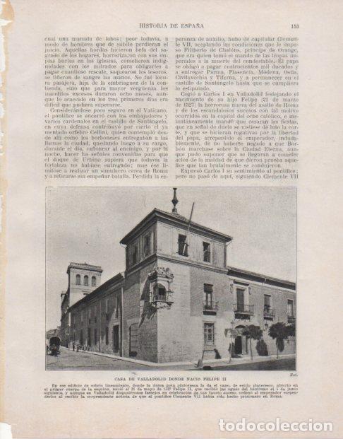 Otros art&iacute;culos de coleccionismo en papel: LAMINA V33765: Casa de Valladolid donde nacio Felipe II - Manuel Rodriguez Codola