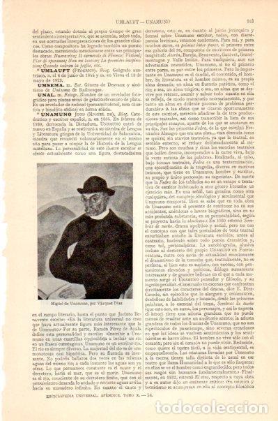 Otros art&iacute;culos de coleccionismo en papel: LAMINA V27601: Miguel de Unamuno por Vazquez Diaz - Varios