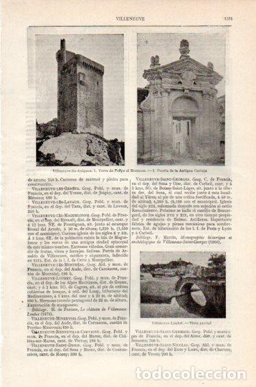 Otros art&iacute;culos de coleccionismo en papel: LAMINA V27387: Torre y de Felipe II en Villeneuve-les-Avignon - Varios
