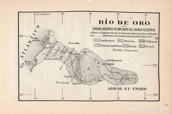 Otros art&iacute;culos de coleccionismo en papel: LAMINA V26683: Croquis geologico de Rio de Oro - Varios