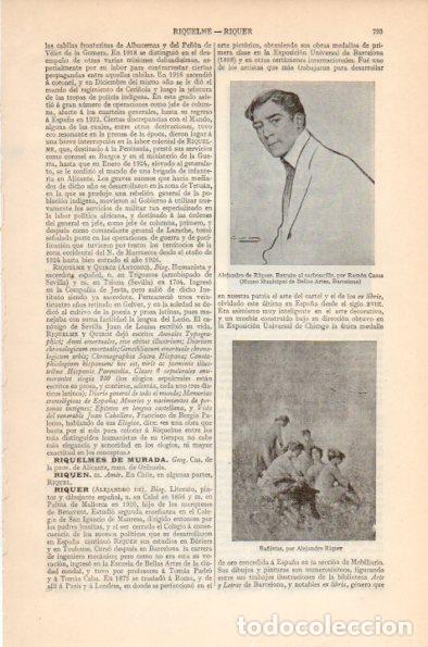 Otros art&iacute;culos de coleccionismo en papel: LAMINA V26608: Alejandro de Riquer por Ramon Casas - Varios