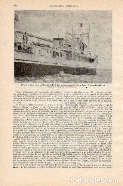 Otros art&iacute;culos de coleccionismo en papel: LAMINA V34962: Navio oceanografico Calypso de J. Cousteau - Varios