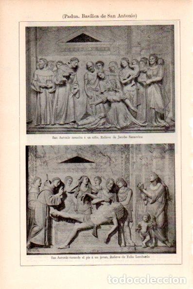 Otros art&iacute;culos de coleccionismo en papel: LAMINA V26390: Relieves de la Basilica de San Antonio, Padua - Varios