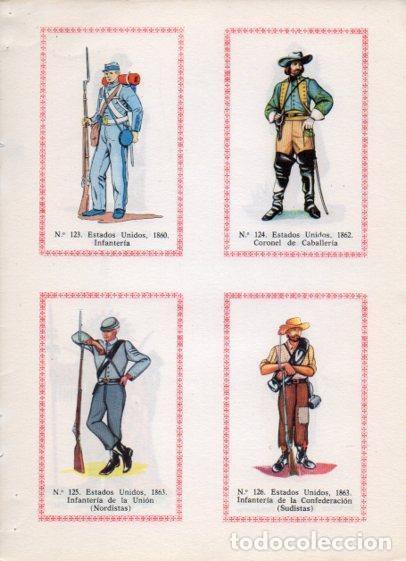 Otros art&iacute;culos de coleccionismo en papel: LAMINA V35543: Coronel de Caballeria y soldados Infanteria de la Union y Confederacion, Estados Unid
