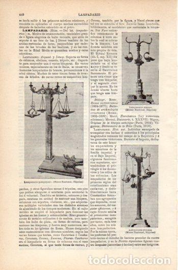 Otros art&iacute;culos de coleccionismo en papel: LAMINA V36121: Lampadario de Pompeya - Varios