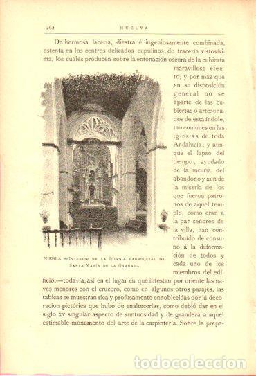 Outros artigos de papel: LAMINA V27032: Huelva. Interior iglesia de Santa Maria de la Granada en Niebla - Rodrigo Amador de l