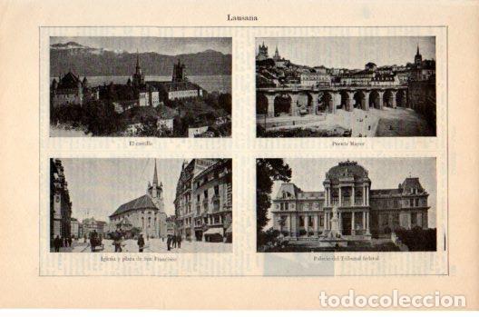 Sammelleidenschaft Andere Papierartikel: LAMINA V36202: Monumentos en Lausana, Suiza - Varios