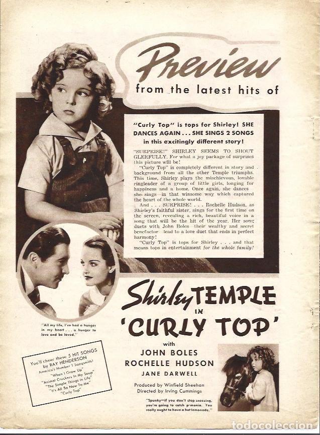 Outros artigos de papel: LAMINA 34169: Shirley Temple en publicidad de Curly Top - VVAA