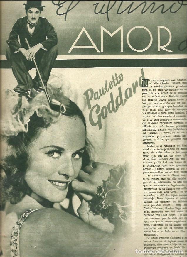 Otros art&iacute;culos de coleccionismo en papel: LAMINA 34797: Charles Chaplin y Paulette Goddard - VVAA