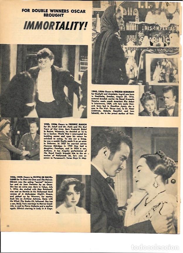 Outros artigos de papel: LAMINA 35338: Ganadores dos veces del premio Oscar, Ingrid Bergman, Fredric March y Olivia de Havill